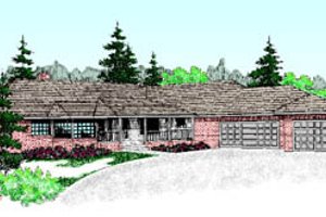 Ranch Exterior - Front Elevation Plan #60-190