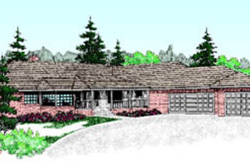 Dream House Plan - Ranch Exterior - Front Elevation Plan #60-190
