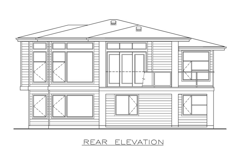 House Plan Design - Exterior - Rear Elevation for Prairie House Plan #1100-68 - 2 bed, 2 bath
