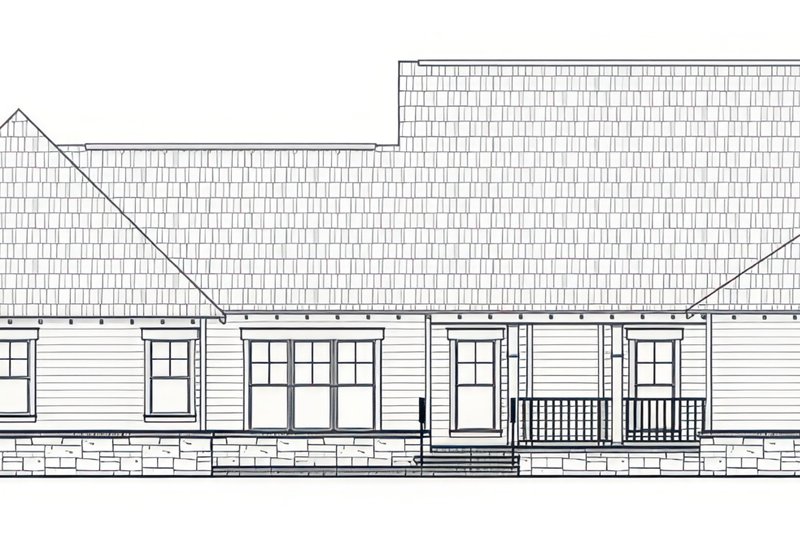 House Plan Design - Exterior - Rear Elevation for Craftsman House Plan #21-644 - 4 bed, 2.5 bath