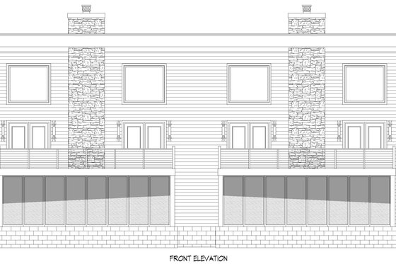 Exterior - Front Elevation 3 for Country House Plan #932-1196 - 6 bed, 4 bath