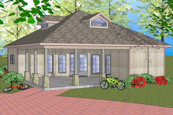 Exterior - Front Elevation for Craftsman House Plan #8-306 - 3 bed, 1.5 bath