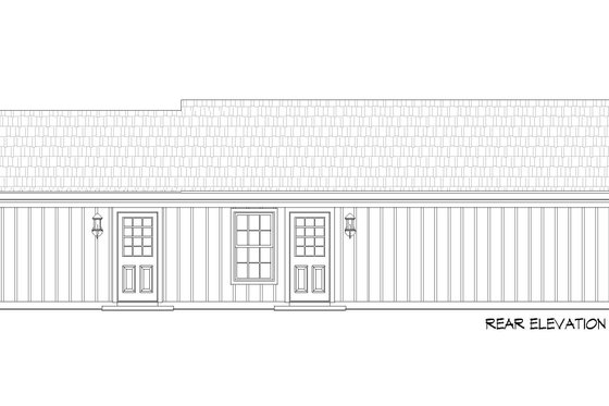 Exterior - Rear Elevation for Cottage House Plan #932-328 - 2 bed, 1 bath