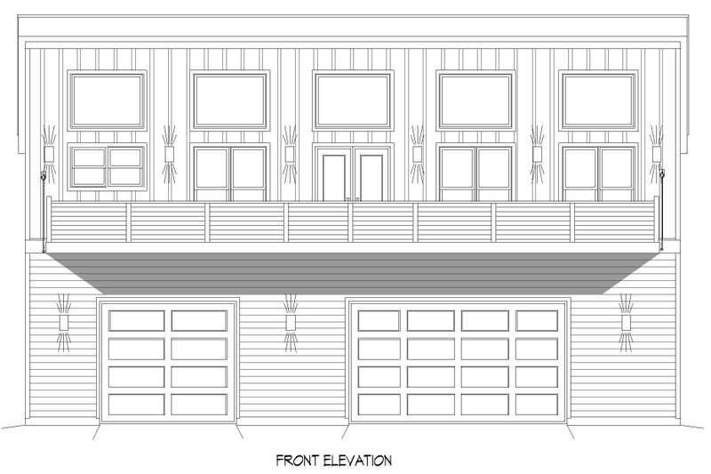 House Blueprint - Exterior - Front Elevation 3 for Modern House Plan #932-649 - 2 bed, 2 bath