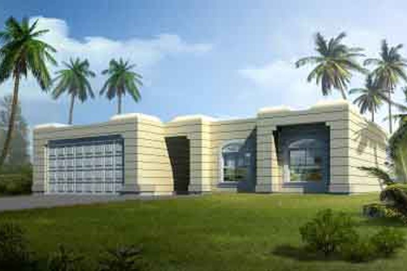 House Design - Adobe / Southwestern Exterior - Front Elevation Plan #1-1295