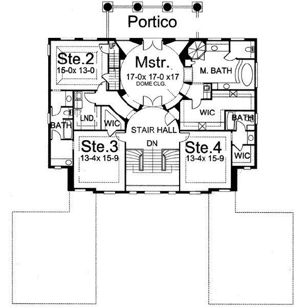 House Blueprint - Classical Floor Plan - Upper Floor Plan #119-118