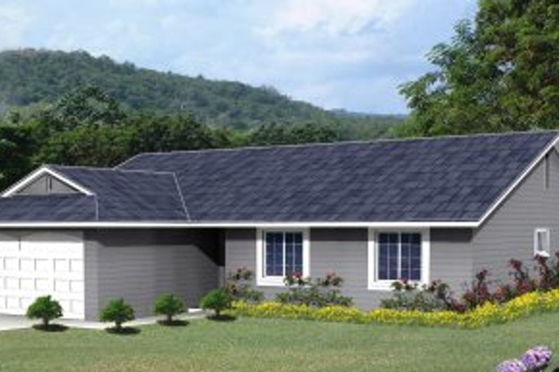 Architectural House Design - Adobe / Southwestern Exterior - Front Elevation Plan #1-216