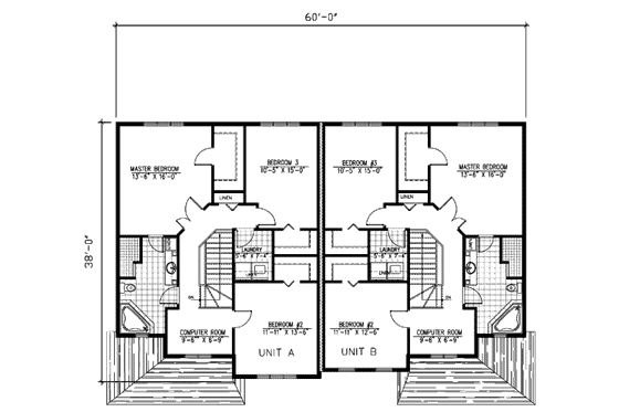 Floor Plan - Upper Floor for Country House Plan #138-256 - 3 bed, 1.5 bath