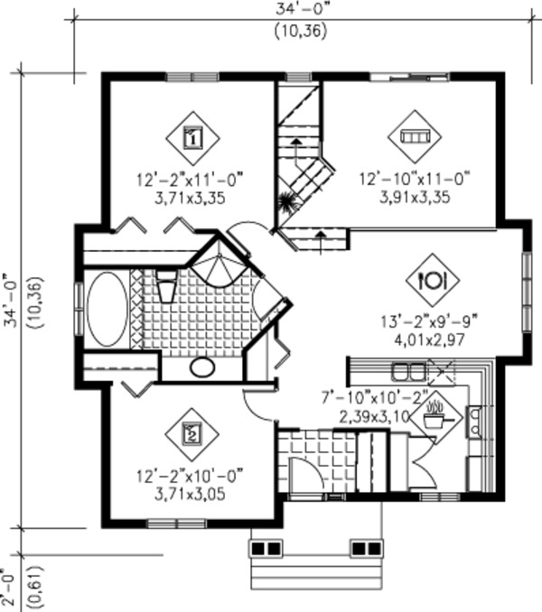 European Floor Plan - Main Floor Plan #25-4233