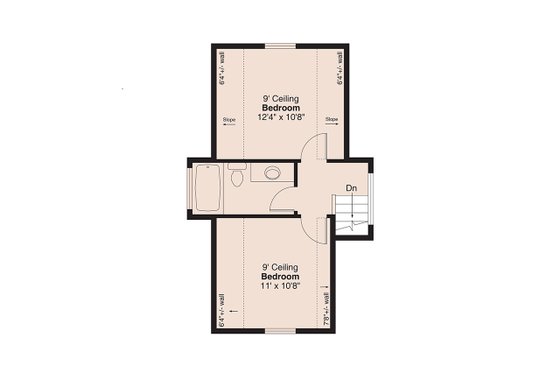 Floor Plan - Upper Floor for Cottage House Plan #124-1278 - 2 bed, 2 bath