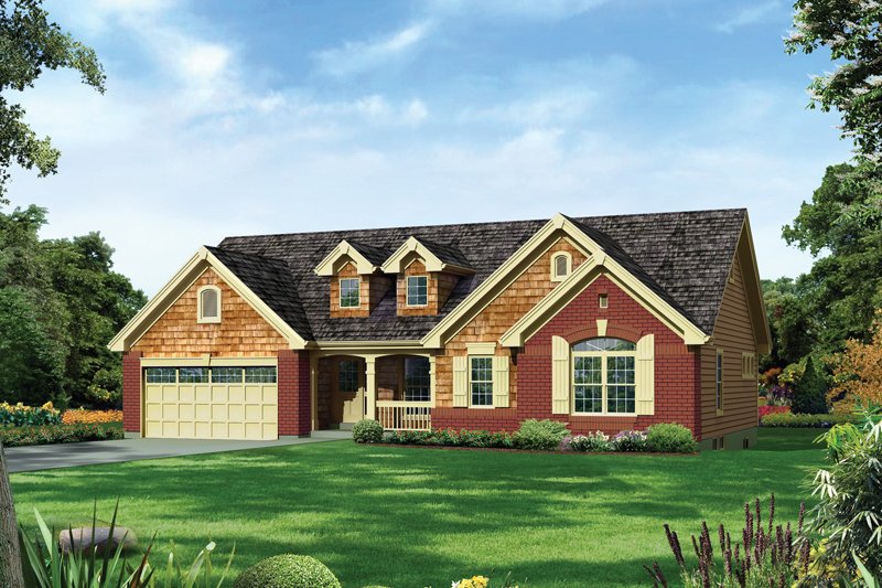 Traditional Style House Plan - 3 Beds 2 Baths 1740 Sq/Ft Plan #57-600