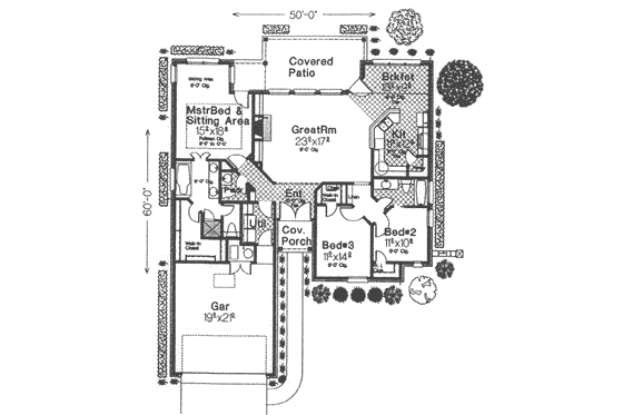 Floor Plan - Main Floor for European House Plan #310-420 - 3 bed, 2 bath