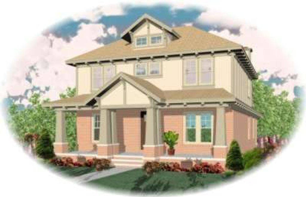 Exterior - Front Elevation 2 for Bungalow House Plan #81-950 - 3 bed, 3 bath
