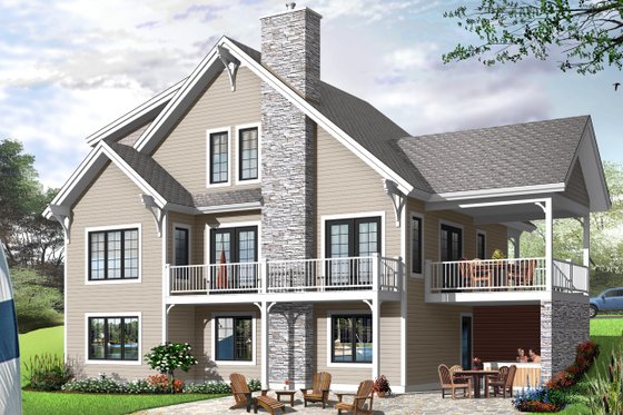 Exterior - Front Elevation 3 for European House Plan #23-2512 - 6 bed, 3.5 bath