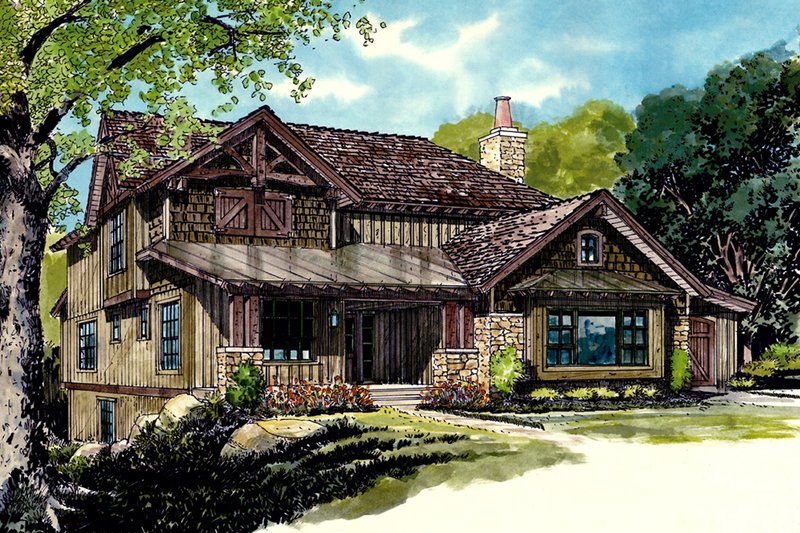 Architectural House Design - Country Exterior - Front Elevation Plan #942-46