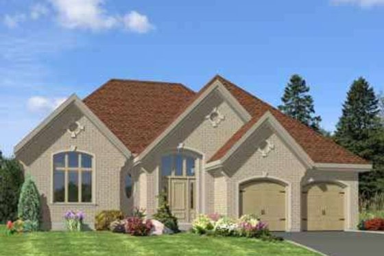Exterior - Front Elevation for European House Plan #138-175 - 2 bed, 2 bath