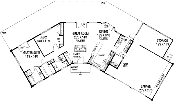 House Design - Ranch Floor Plan - Main Floor Plan #60-620