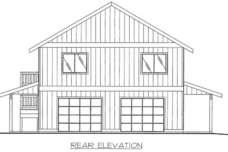 Home Plan - Exterior - Rear Elevation for Bungalow House Plan #117-726 - 2 bed, 3 bath