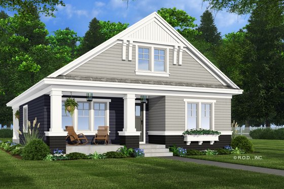 Exterior - Front Elevation 6 for Bungalow House Plan #51-1484 - 2 bed, 2 bath