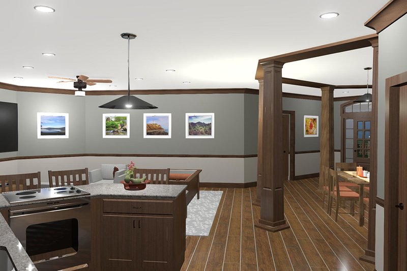 House Blueprint - Interior - Kitchen for Craftsman House Plan #56-718 - 3 bed, 2.5 bath