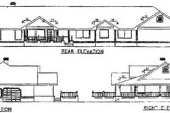 Exterior - Rear Elevation for Ranch House Plan #60-207 - 5 bed, 3 bath