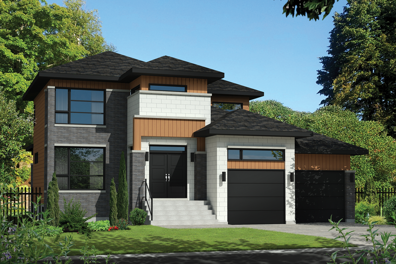 Contemporary Style House Plan - 3 Beds 2 Baths 2132 Sq/Ft Plan #25-4341