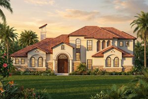 Mediterranean Exterior - Front Elevation Plan #80-128