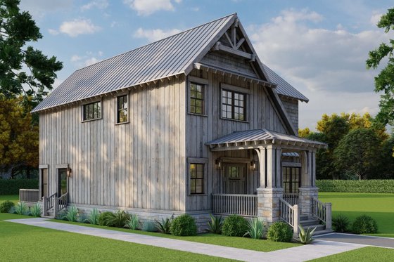 Exterior - Front Elevation 3 for Craftsman House Plan #923-81 - 3 bed, 2 bath
