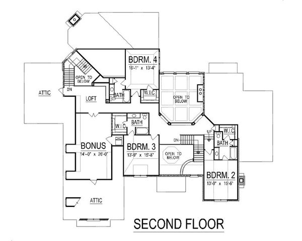 European Floor Plan - Upper Floor Plan #458-7