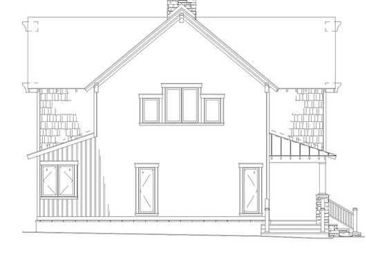 Exterior - Rear Elevation for Country House Plan #17-2361 - 4 bed, 3.5 bath