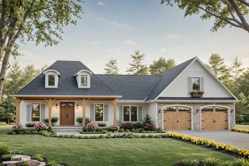 House Blueprint - Country Exterior - Front Elevation Plan #21-561