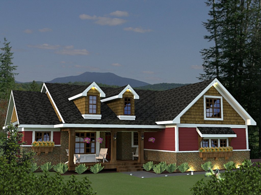 Craftsman Style House Plan - 3 Beds 2 Baths 2034 Sq/Ft Plan #51-520