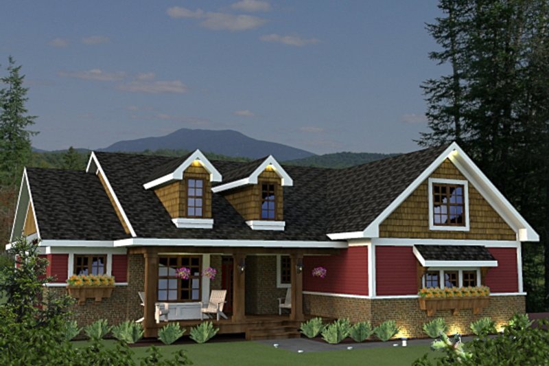 Dream House Plan - Traditional style home, elevation