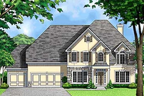 Exterior - Front Elevation for Traditional House Plan #67-553 - 4 bed, 3.5 bath