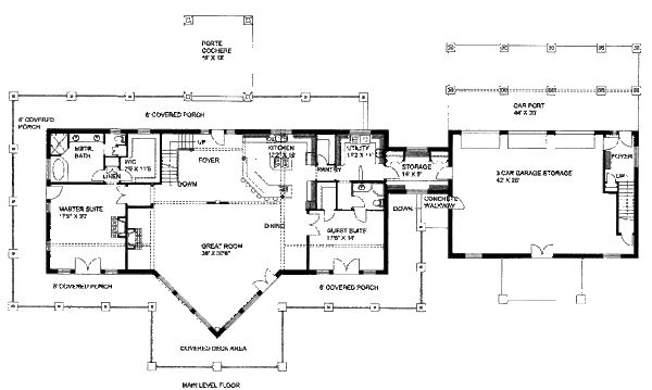 Home Plan - Ranch Floor Plan - Main Floor Plan #117-632