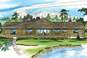 Log Style House Plan - 2 Beds 2 Baths 1390 Sq/Ft Plan #124-140 