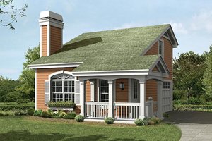 House Blueprint - Cottage Exterior - Front Elevation Plan #57-392