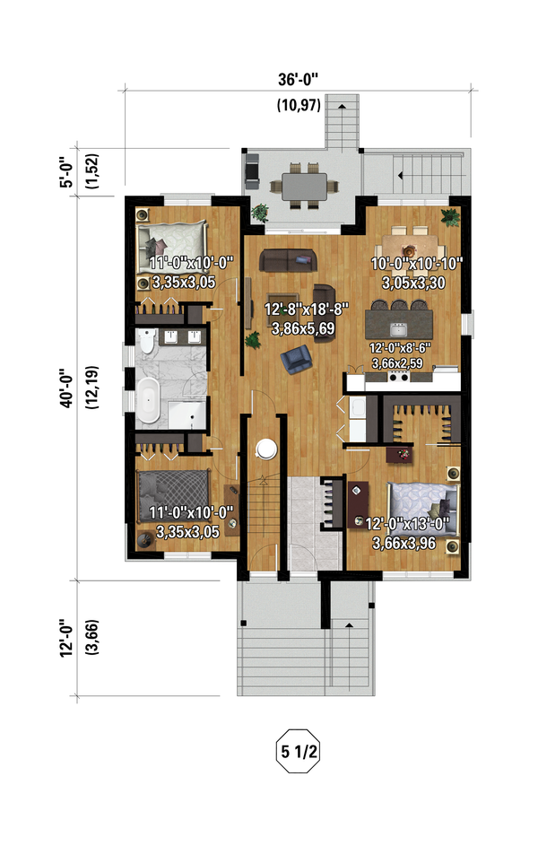 Farmhouse Floor Plan - Main Floor Plan #25-4979