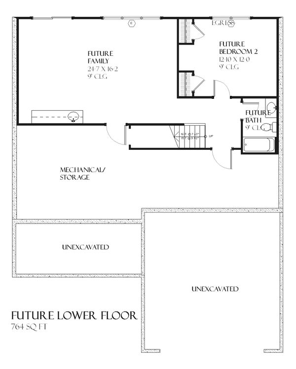 Traditional Floor Plan - Lower Floor Plan #901-87