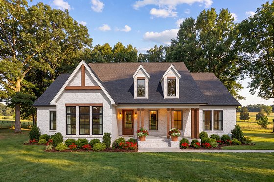 Exterior - Front Elevation 3 for Traditional House Plan #406-9671 - 3 bed, 2 bath