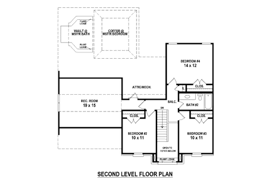 Floor Plan - Upper Floor for European House Plan #81-13878 - 4 bed, 2.5 bath