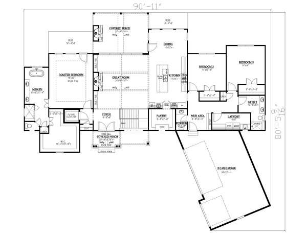Home Plan - Craftsman Floor Plan - Main Floor Plan #437-132