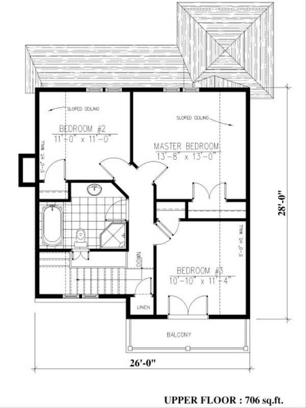 Farmhouse Floor Plan - Upper Floor Plan #138-345