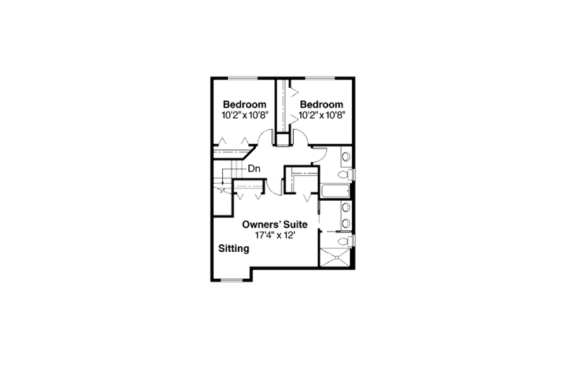 Home Plan - Floor Plan - Upper Floor for Farmhouse House Plan #124-171 - 3 bed, 2.5 bath