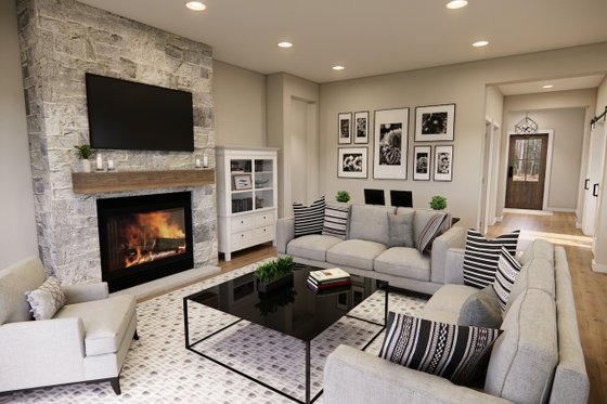Interior - Family Room 1 for Craftsman House Plan #51-1530 - 3 bed, 2 bath