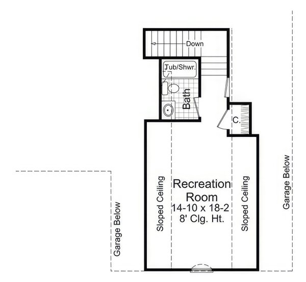 House Blueprint - Traditional Floor Plan - Upper Floor Plan #21-591