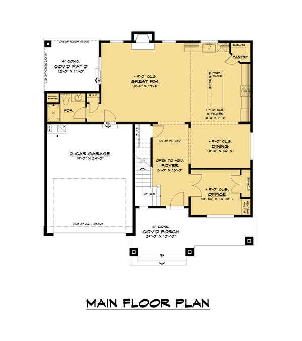 House Design - Craftsman Floor Plan - Main Floor Plan #1066-152