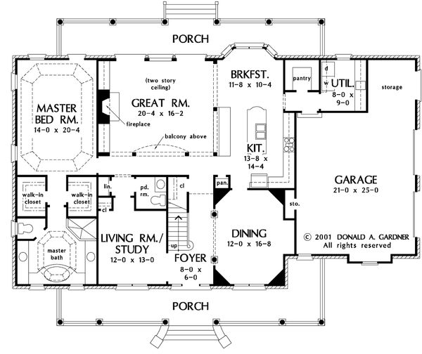 Architectural House Design - Country Floor Plan - Main Floor Plan #929-12