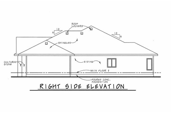 Exterior - Front Elevation 4 for European House Plan #20-2121 - 3 bed, 2.5 bath