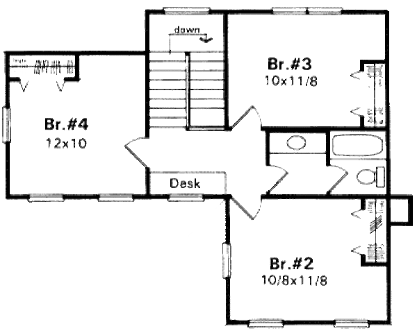 Architectural House Design - Country Floor Plan - Upper Floor Plan #41-120